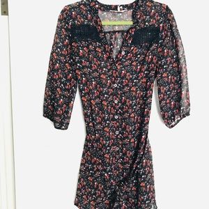 Sheer floral tunic
